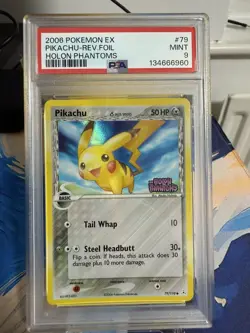 POKEMON EX HOLON PHANTOMS #79 PIKACHU-PSA 9 REVERSE FOIL 2006 - Image 1