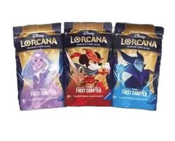 3 x Disney Lorcana TCG The First Chapter Sealed Booster Packs - Complete Art Set - Image 1