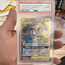 2019 Pokemon Sm11b Dream League Reshiram & Zekrom GX 064/049 Holo PSA 10 - Image 1