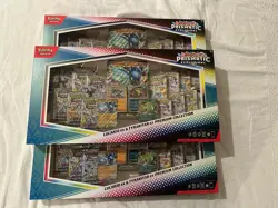 3 x Pokemon Prismatic Evolutions Lucario EX and Tyranitar EX Premium Collection - Image 1