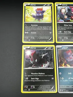 Zorua, 4 Card Bundle, Mixed Sets & Languages, Pokemon, Heavily Played to NM - Image 2