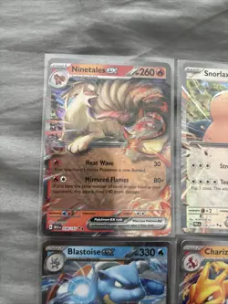 Pokemon TCG 4 Card Bundle Charizard, Blastoise, Snorlax, Ninetales Ex NM - Image 2