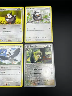 Starly & Staravia, 4 Card Bundle, Mixed Sets, English, Pokemon, HP to NM - Image 3