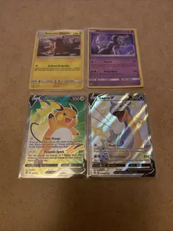 Pokemon TCG Card Bundle Of 4 . Detective Pikachu And Mewtwo And More - Image 1