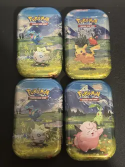 Pokemon Mini Tin Bundle x4 Ascended Heroes Mega Evolution Sealed Booster Packs - Image 1