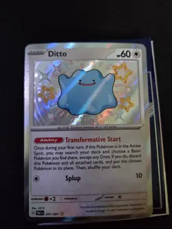 Pokemon TCG Ditto Scarlet & Violet Paldean Fates Holo Shiny Rare Card 201/091 - Image 2