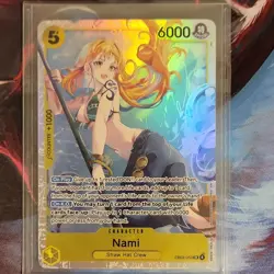 Bandai One Piece Card Game Nami EB03-053 Special Holo Heroines 6000 Power - Image 1