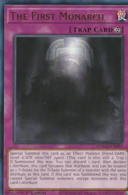 YUGIOH CARD THE FIRST MONARCH MAGO-EN091 1ST EDITION - Image 1