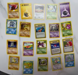 Lot of 20 Pokemon Cards Base Set including Goop Gas Attack #76 - Image 1