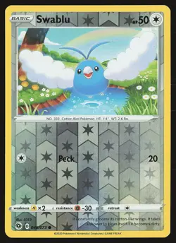 Champion's Path Swablu #48/73 Reverse Holo Pokemon Card - Image 1