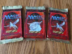 MAGIC THE GATHERING Lot of Three (3) 4TH EDITION Factory Sealed Booster Packs - Image 1