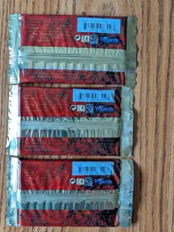 MAGIC THE GATHERING Lot of Three (3) 4TH EDITION Factory Sealed Booster Packs - Image 2