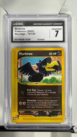 Vintage Pokemon TCG Murkrow Skyridge e-reader 79/144 CGC Near Mint 7 - Image 1
