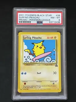 Pokemon Surfing Pikachu Wotc Promo 28/53 Regular PSA 8 2001 English - Image 1