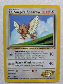 Lt. Surge's Spearow (83) Gym Heroes 083/132 Common 1st Edition NM Pokemon TCG - Image 1