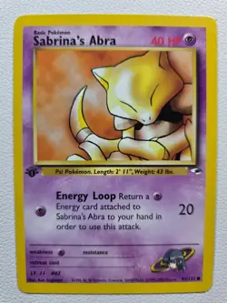 Sabrina's Abra Gym Heroes 091/132 Common 1st Edition NM Pokemon TCG - Image 1