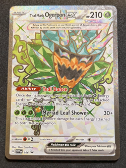 Teal Mask Ogerpon ex SVP 166 Full Art Holo Black Star Promo NM - Image 1