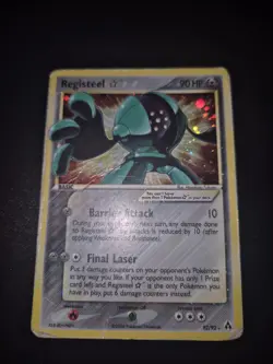 Pokemon - Registeel Gold Star 92/92 - EX Legend Maker - Eng - HEAVY POOR - Image 1