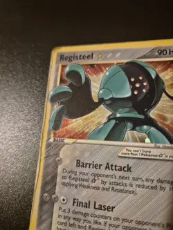 Pokemon - Registeel Gold Star 92/92 - EX Legend Maker - Eng - HEAVY POOR - Image 3