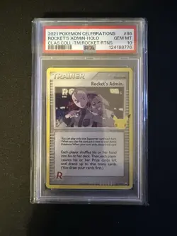 Pokemon Rocket's Admin. 86/109 Celebrations Classic Collection Holo PSA 10 2021 - Image 1