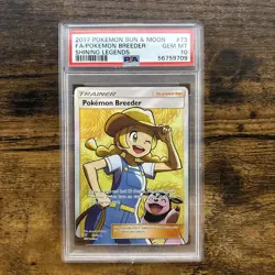 Pokemon Sun & Moon Shining Legends #73 Full Art Pokemon Breeder PSA 10 GEM MINT - Image 1
