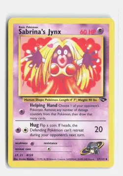 Sabrina's Jynx 057/132 Unlimited Gym Challenge Pokemon LP - Image 1