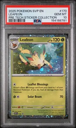 Pokemon 2025 SVP EN-SV Black Star Promo #170 Leafeon Pre Tech Sticker PSA 10 - Image 1
