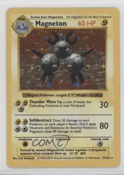 Magneton Holo Shadowless Pokemon Base Set #9 1999 READ - Image 1