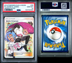 2019 Pokemon TCG Sun & Moon Hidden Fates Jessie & James 68/68 Full Art PSA 10 - Image 3