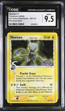 CGC 9.5 Mewtwo 2006 EX Holon Phantoms 24/110 Reverse Holo STAMPED Pokemon Card - Image 1