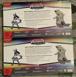 x2 Pokemon Prismatic Evolutions Lucario EX and Tyranitar EX Premium Collection - Image 2