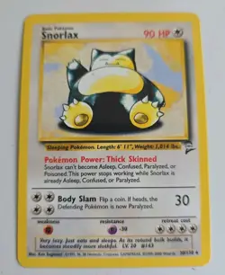 Snorlax 30/130 Pokemon TCG Base Set 2 Vintage Rare Card LP/NM FREE SHIPPING - Image 1