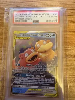 Slowpoke & Psyduck GX 35/236 PSA 10 - Pokemon TCG Sun & Moon Unified Minds - Image 3