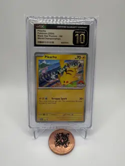 Pokemon Pikachu #190 (World's Stamp 2024) Black Star Promo - CGC 10 PRISTINE - Image 1