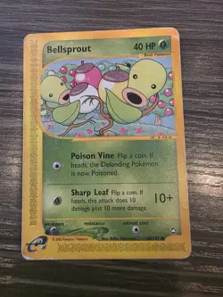 Bellsprout 68/147 Aquapolis WOTC Vintage Pokemon 2002 - MP - Image 1