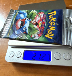 3 Pokemon Base Set packs / Long Crimp / WOTC 1999 / All Heavy 21.24g--21.3g - Image 3