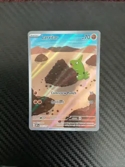 Pokemon TCG: Larvitar 203/197 Obsidian Flames Holo Illustration Rare NM - Image 1