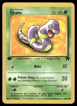 Ekans 56/82 1st Edition Team Rocket Common NM EBAY LIVE MONDAY - Image 1