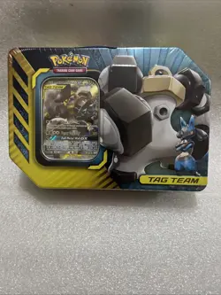 Pokemon Tag Team GX Power Partnership Tin Lucario & Melmetal New/SEALED S&M XY 820650806322 - Image 1
