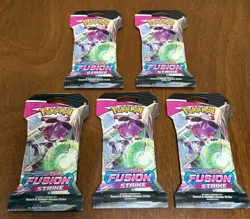Pokemon TCG Sword & Shield Fusion Strike Sleeved Booster Packs Sealed | Lot of 5 - Image 1
