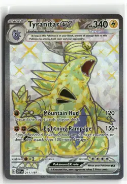 Pokemon Tyranitar ex 211/197 Ultra Rare 2023 SV03: Obsidian Flames - Image 1