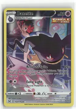 Pokemon Banette TG07/TG30 Ultra Rare 2022 SWSH11: Lost Origin Trainer Gallery - Image 1