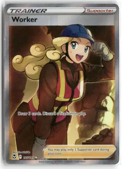 Pokemon Worker (Full Art) 195/195 Ultra Rare 2022 SWSH12: Silver Tempest - Image 1
