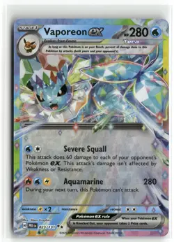 Pokemon Vaporeon ex 023/131 Double Rare 2025 SV: Prismatic Evolutions - Image 1