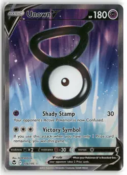 Pokemon Unown V (Full Art) 176/195 Ultra Rare 2022 SWSH12: Silver Tempest - Image 1