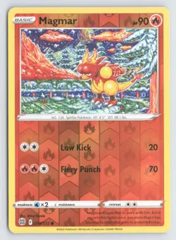 Magmar 019/172 Pokemon Brilliant Stars Reverse Holo Common Near Mint - Image 1