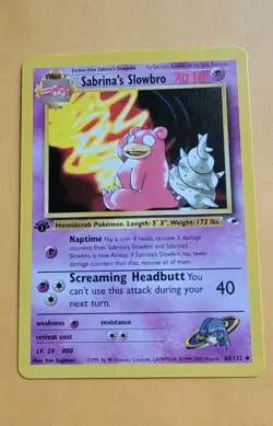 SABRINA'S SLOWBRO - 1st Edition Gym Heroes - 60/132 - Pokemon Card - NM/Mint! - Image 1