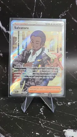 Pokemon TCG Salvatore 202/162 Full Art Holo Trainer Card Stock Card - Image 1