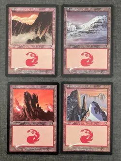 MTG X4 FOIL - Montagne - Montain - 7eme Edition - EX NM - FOIL - Image 1