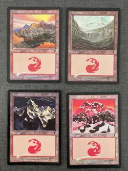 MTG X4 FOIL - Montagne - Montain - Odyssee - EN FR - NM EX - Image 1
